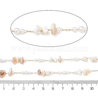 Цепочки ручной работы из натуральных ракушек и бисера&nbsp;CHS-F025-13G-04-1