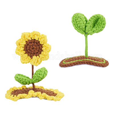 2 шт. 2 стиля заколки для волос из вязаной шерсти ручной работы&nbsp;AJEW-TA0001-59-1