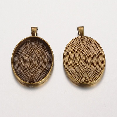 Овальные сеттинги тибетский стиль сплава кулон кабошон PALLOY-K109-38AB-NR-1