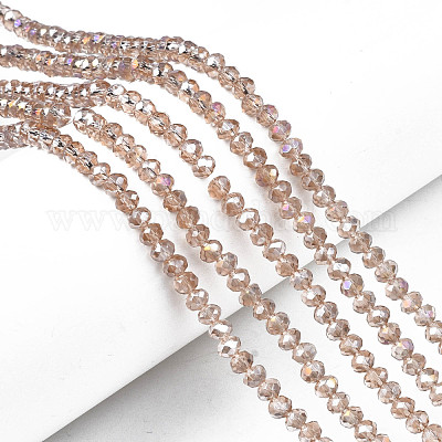 Стеклянные бусины с гальваническим покрытием  EGLA-A034-T4mm-B24-1