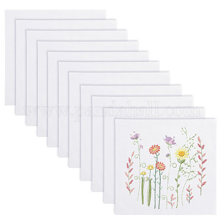 Хлопковая ткань с вышивкой рами DIY-BC0005-98-1