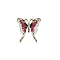 Alloy Enamel Brooch, with Rhinestone, Butterfly, Purple, 52x51mm