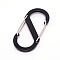Platinum Aluminium Alloy Locking Carabiner Keychain, Dual Spring Wire Gate Snap Hooks, 8 Shape, Black, 88x38x9mm, Inner Diameter: 48x27mm