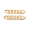 Brass Pave Clear Cubic Zirconia Connector Charms, Twisted Chain Links, Cadmium Free & Nickel Free & Lead Free, Real 18K Gold Plated, 29x5.5x2.5mm, Hole: 1.3mm