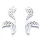 Non-Tarnish 201 Stainless Steel Pendants, Mermaid Charm, Stainless Steel Color, 39x18.5x1mm, Hole: 1.5mm