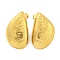 Shell Shapes Ion Plating(IP) 304 Stainless Steel Stud Earrings, Real 18K Gold Plated, 25x16mm