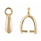 Brass Pinch Bails, Nickel Free, Real 18K Gold Plated, 11x8x3mm, Hole: 2mm, Pin: 1mm, Inner Measure: 5x5mm
