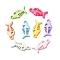 Spray Paint Alloy Pendants, Fish, 17x7.5x2mm, Hole: 1.4mm