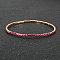 Alloy Rhinestone Cup Chain Bracelets for Women, Fuchsia, Inner Diameter: 3-1/8 inch(8cm)