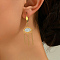 201 Stainless Steel Eye Hoop Earrings, with Rhinestone, Real 18K Gold Plated, 63x18mm