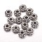 Tibetan Style Spacer Beads, Lead Free and Cadmium Free, Snowflake, for Christmas, Antique Silver, about 7mm in diameter, 2mm thick, Hole: 2.5mm