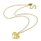 304 Stainless Steel Pendant Necklaces, Heart with Tree, Golden, 17.01 inch(43.2cm)