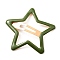 Star Alloy Enamel Snap Hair Clips, Hair Accessorise for Girls, Light Gold, Green, 58x59x4mm