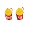 Alloy Enamel Pendants, Food Themes Charms, Fries, 14x8.5x6.5mm, Hole: 1.4mm