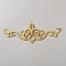Embroidery Iron on/Sew on Polyester Ribbon Patches, Hollow Trim for Costume Accessories, Gold, 65x172x1mm