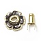 (Defective Closeout Sale: Slight Scratch), Zinc Alloy Twist Lock Clasp, for Bag Replacement Accessories, Flower, Golden, 4.5x4.55x1.35cm and 3.7x1.65x1.1mm