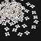 Tibetan Style Alloy Bead Caps, Flower, 4-Petal, Cadmium Free & Lead Free, Silver, 6x6x2mm, Hole: 1mm