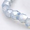 Pearl Luster Plated Imitation Opalite Glass Faceted Drum Beads Strands, Alice Blue, 6x6x6mm, Hole: 1mm, about 71pcs/strand, 16.5 inch