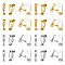 20Pcs 2 Colors Brass Clip-on Earring Findings, 20Pcs Silicone Clip on Earring Pads, Real Gold Plated & Real Platinum Plated, 17x12.5~13x5mm, Hole: 1.2mm