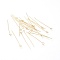 304 Stainless Steel Eye Pins, Real 18K Gold Plated, 35x3mm, Hole: 1.8mm, Pin: 0.7mm