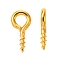 304 Stainless Steel Screw Eye Pin Peg Bails, For Half Drilled Beads, Real 18K Gold Plated, 8x4x1mm, Hole: 2mm, Pin: 1.4mm