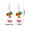Christmas Alloy Dangle Earrings, with Enamel & Acrylic & Resin, Golden, Christmas Bell, 49.7x18.7mm