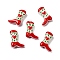 Boot Baking Painted Glass Enamel Beads, Heart, 23x16.5~17x7.5~8.5mm, Hole: 0.8~1.2mm