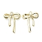 Alloy Pendants, Bowknot with Rhinestone, Golden, 26x20x4mm, Hole: 1.6mm