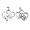 Non-Tarnish Mother's Day 201 Stainless Steel Pendants, Mother with Baby, Hollow Heart Charms, Stainless Steel Color, 30x31x1.4mm, Hole: 6.5x3.3mm