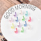 UV Plating Transparent Acrylic European Beads, Large Hole Beads, Mixed Color, Letter J, 20.5x14x13.5mm, Hole: 6mm