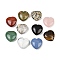 Natural Gemstone Heart Display Decorations, Figurine Home Decoration, Reiki Energy Stone for Healing, 29.5~30x30~30.5x14~15.5mm