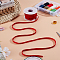 10Yards Single Face Velvet Ribbon, with 1Pc Plastic Empty Spools, Red, 3/8 inch(9.5~10mm)