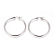Tarnish Resistant 201 Stainless Steel Big Hoop Earrings, with 304 Stainless Steel Pin, Hypoallergenic Earrings, Ring Shape, Stainless Steel Color, 43.5mm, Pin: 0.7x1mm