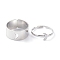 Alloy Adjustable Rings Set, Couple Rings, Moon, Platinum, 2~9mm, Inner Diameter: 17~18mm, 2pcs/set
