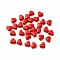 Heart Spray Painted Alloy Beads, Cadmium Free & Nickel Free & Lead Free, Red, 5x6x3mm, Hole: 1.2mm
