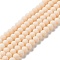 Glass Beads Strands, Faceted, Frosted, Rondelle, PeachPuff, 2.9~3.3mm, Hole: 1mm, about 135~140pcs/strand, 32~34cm