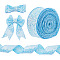 Plastic Paillette Beads, with Cloth, Sequins Beads, Ornament Accessories, Flat Round, Light Sky Blue, 68mm, 10m/roll.