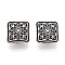Alloy Buttons, Square, 1-Hole, Antique Bronze, 13.5x13.5mm, Hole: 2mm