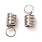 Iron Cord End, Platinum Color, about 4.5mm wide, 10mm long, 3.2mm inner diameter, hole: 3.5mm
