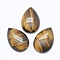 Natural Tiger Eye Pendants, teardrop, 30x20x6~7mm, Hole: 1.5mm