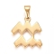 304 Stainless Steel Pendants, Constellation/Zodiac Sign, Golden, Aquarius, 21.5x17.5x1.7mm, Hole: 3x6mm