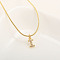 Brass Micro Pave Clear Cubic Zirconia Pendant Initial Necklaces, Golden, Letter I, 17.72 inch(45cm)