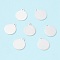 Brass Charms, Stamping Blank Tag, Flat Round, Silver, 12x10x0.5mm, Hole: 1.2mm