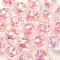 Two Tone UV Plating Rainbow Iridescent Acrylic Beads, Faceted, Round, Pink, 15x15.5mm, Hole: 3.8mm