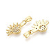 Латунные микропаве прозрачные кубические циркониевые подвески&nbsp;KK-N259-17G-2