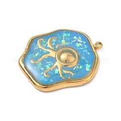 Подвески из нержавеющей стали 304 из эпоксидной смолы с натуральными ракушками и пайетками внутри&nbsp;STAS-L026-17G-L03