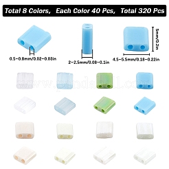 320шт 8 цвета непрозрачные стеклянные бусины с 2 отверстиями&nbsp;SEED-SC0001-15B