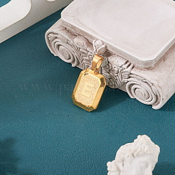 1шт. прямоугольник из нержавеющей стали с подвесками в виде букв&nbsp;NJEW-TA0001-22E