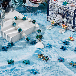 120шт 12 цвета синтетические бирюзовые бусины&nbsp;G-SC0003-26A