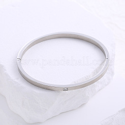 Элегантные простые браслеты из нержавеющей стали с микропаве из кубических цирконий&nbsp;SH6539-1